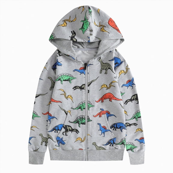 Ccpelsie Boys Hoodies Kids Zip-Up Sweatshirts Coat for Boys Children Plain Basic Everyday Wear(Grey,9-10 Years)