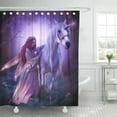 thumbnail image 1 of Cortina de Ducha ABPHQTO Fantasía Unicornio Hada Mítica Celta 150x180 cm Morado, 1 of 1