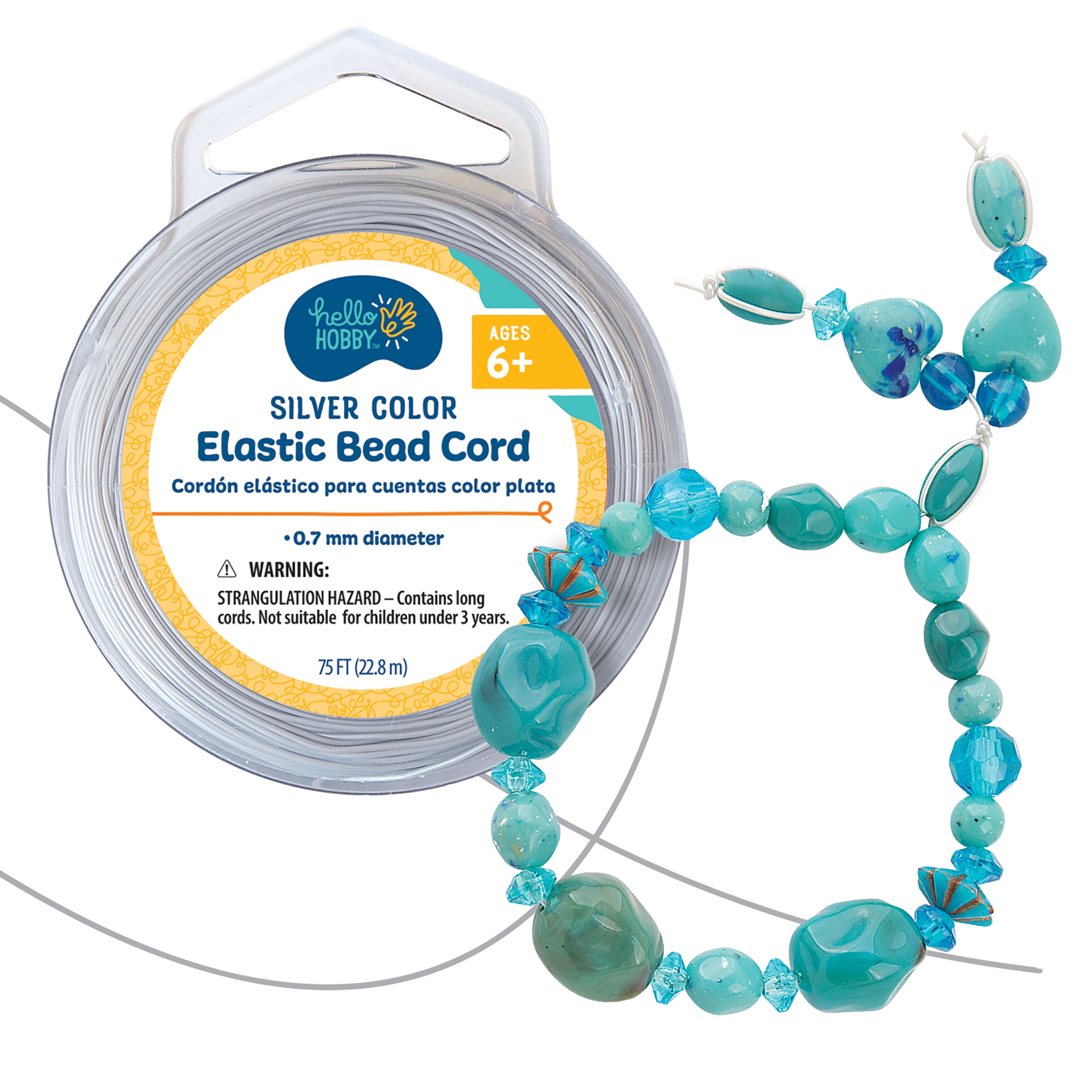 Hello Hobby Stretch Cord Silver 75ft
