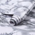 thumbnail image 1 of ZHAOCHENG Papel tapiz/pegatina de imitación de mármol, papel autoadhesivo impermeable para azulejos de baño y gabinete de cocina 0,6 * 5 m (blanco jazz) 0,6 * 10 m blanco horizontal, 1 of 1