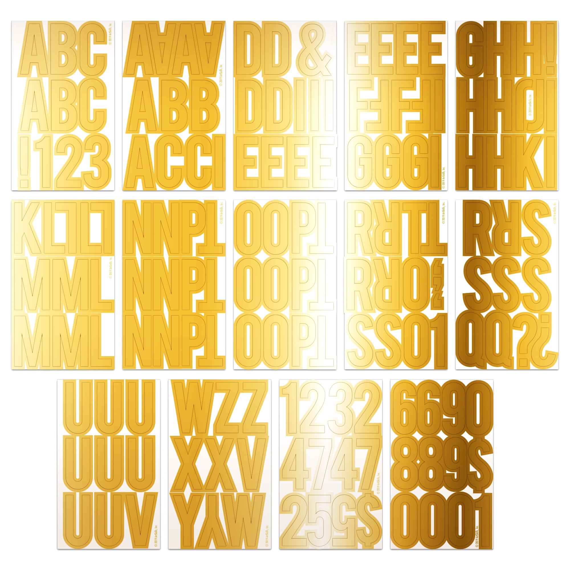 Artskills 160ct Peel & Stick Foil Letters/numbers/symbols - Gold Metallic :  Target
