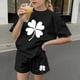 thumbnail image 5 of Vestido de manga corta para niños Día de San Patricio impreso conjunto de dos piezas niñas casual cuello redondo blusa y pantalones cortos, 5 of 6