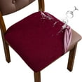 thumbnail image 1 of czcpp-Waterproof Seat Cover for Dining Room Chair Seat Covers Washable Kitchen Chair Seat Slipcovers Protector (Wine Red, 4 PCS), 1 of 4