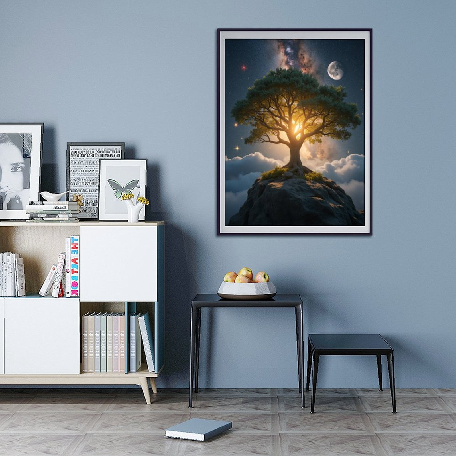 Diamond Art Kit for Adults, Tree Moon Stars Rock Night Sky Diamond Painting for Adults Beginners, DIY Diamond Art Painting Kits, 5D Diamond Painting Crafts for Home Decor 12x16 Frameless