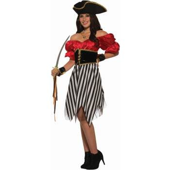 Adults Mens Ahoy Matey Pirate Fancy Dress Caribbean Buccaneer Captain Costume 