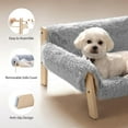 thumbnail image 2 of Cat Couch Bed, Pet Sofa for Indoor Cats Wooden Indoor Elevated Cat Beds with Removable Mattress Cover Suitable for Kitty, Puppy or Small Animal (Grey, Large), 2 of 10