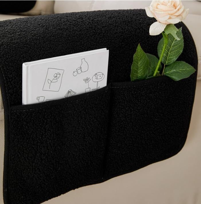 3 Pcs/Set Recliner Covers Armrest Covers for Recliner Chair with Storage Pockets Headrest Cover for Sofa Recliner Protector