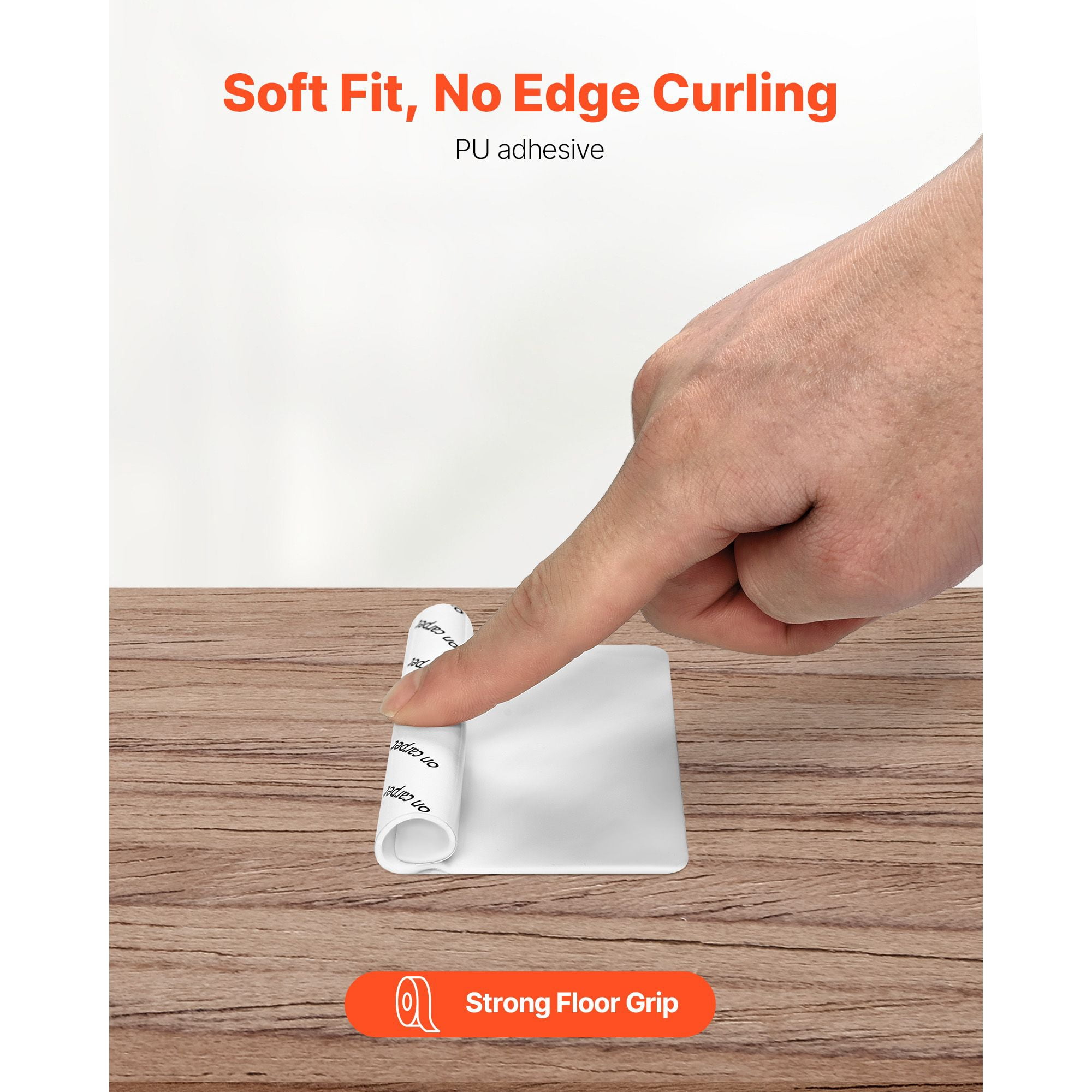 Rug Gripper PU Polyurethane Anti-Slip, Strong Adhesion Corner Grips, Non-Slip Rug Pad for Hardwood Tile Floors Prevents Curling Sliding