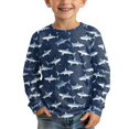 thumbnail image 3 of Psesaysky Sharks Boys Basic Long Sleeve Shirts 7-8 Years 2 Pack Crew Neck Top Kids Layering Tees Casual Soft Ocean Animal Pullover T-Shirts, 3 of 5
