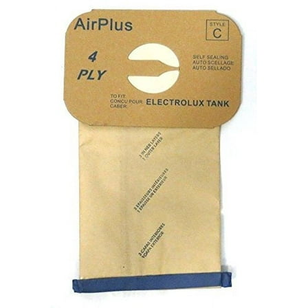 8 (Eight) Bags for Compatible with Electrolux Canister Vacuum Style C - 4 Ply Bags with Rubber S