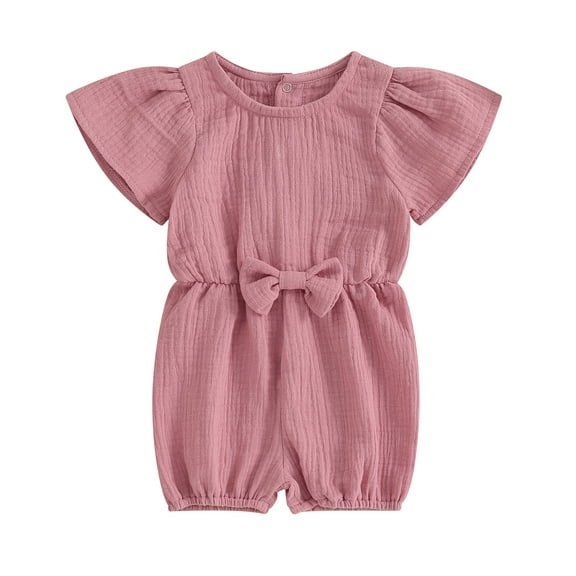 Bagilaanoe Toddler Baby Girls One-pieces Puff Sleeve Jumpsuit 6M 12M 18M 24M 3T Kids Romper Summer Casual Clothing