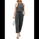 thumbnail image 3 of Conjunto de 2 Piezas de Cuadros para Mujer, para Vacaciones en la Playa, Verano, Camiseta Sin Mangas, Pantalones y Traje. Verde L, 3 of 10