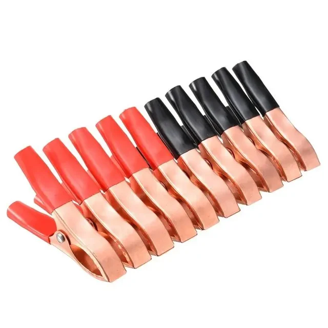10pcs 30A Crocodile Spring Clamp Red & Black Car Battery Clip Cables Alligator Charger Voltage Testing Tool Accessory,R and B