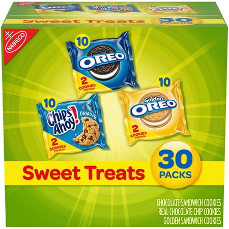 Oreo Cookie Balls Christmas Nabisco Oreo, Chips Ahoy!, & Golden Oreo Sweet Treats Variety Cookie Pack, 23.3 Oz., 30 Count ()
