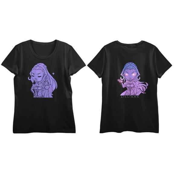 Magic The Gathering Transforming Woman Juniors Black T-shirt-Small