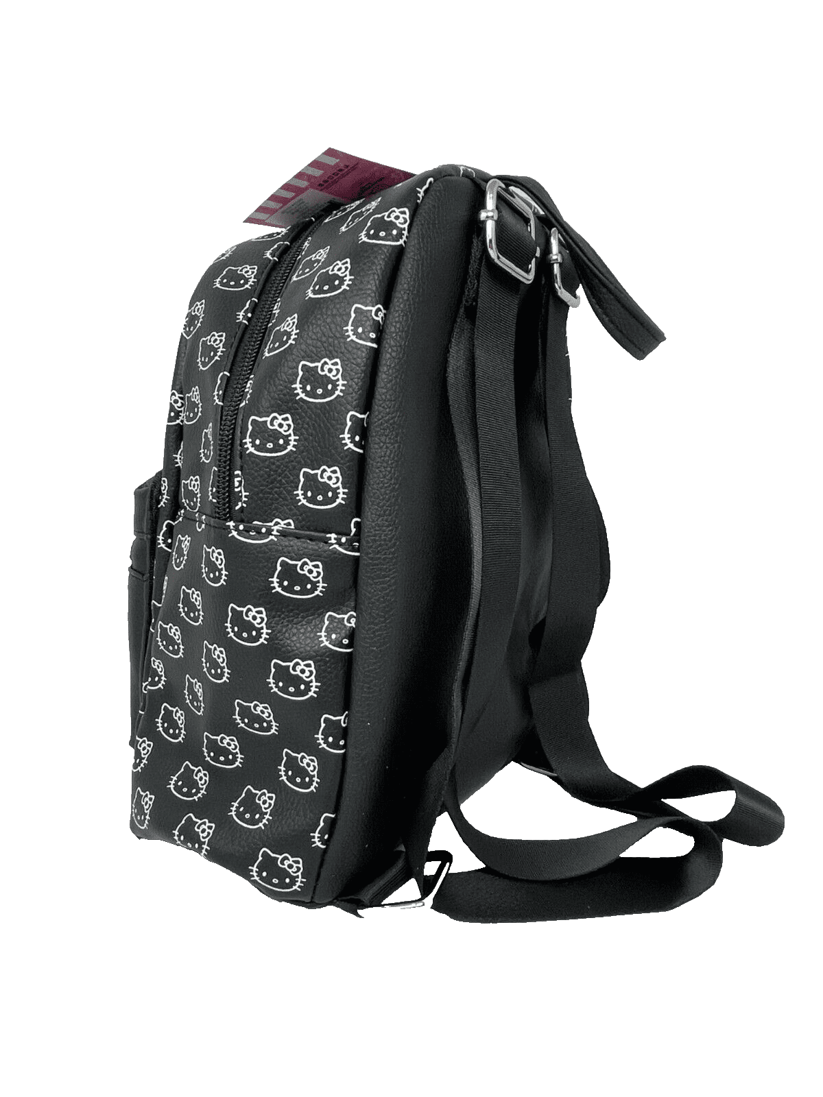 Hello Kitty Women's Adjustable Padded Shoulder Straps Mini Deluxe Backpack with Front Pocket, Black