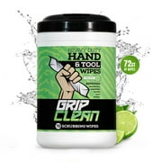 Grip Clean Heavy Duty Hand & Tool Cleaning Wipes – Waterless Hand Cleaner – 72ct (Pack of 1)