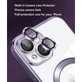 thumbnail image 3 of Magnetic Case for iPhone 15 Plus Case Clear Compatible with MagSafe Built-in Camera Lens Protector Soft Slim Shockproof Phone Case Cover for iPhone 15 Plus 6.7" - Purple, 3 of 12