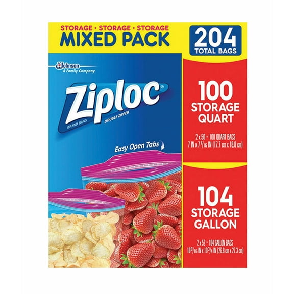 Product of Ziploc Mixed Storage Pack, 204 ct. - Food Storage [Bulk Savings]