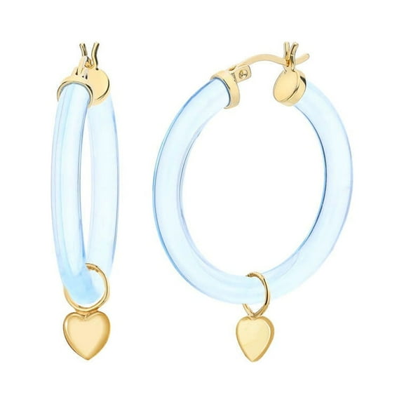 Heart Charm Lucite Hoops