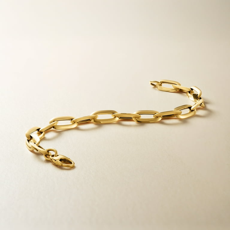 Ross-Simons Italian 14kt Yellow Gold Oval Paper Clip Link Bracelet