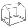 thumbnail image 5 of Harper & Bright Designs Full Size Wood Floor House Bed, Wooden Bedframe with Roof for Kids Teens, Gray, 5 of 10