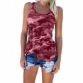 thumbnail image 2 of Chaleco Camuflaje Sin Mangas Camisa De Cuello Redondo Tanktop Mujer Top De Verano, Rojo Vino, M Vogacara AP001866-02, 2 of 4