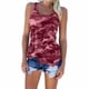 thumbnail image 2 of Chaleco Camuflaje Sin Mangas Camisa De Cuello Redondo Tanktop Mujer Top De Verano, Rojo Vino, M Vogacara AP001866-02, 2 of 4