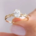 thumbnail image 2 of Jewelerix 14K Yellow,White Gold Vermeil Ring Oval Cut Engagement Solitaire Ring Moissanite Bridal Wedding Jewelry for Women's, 2 of 7