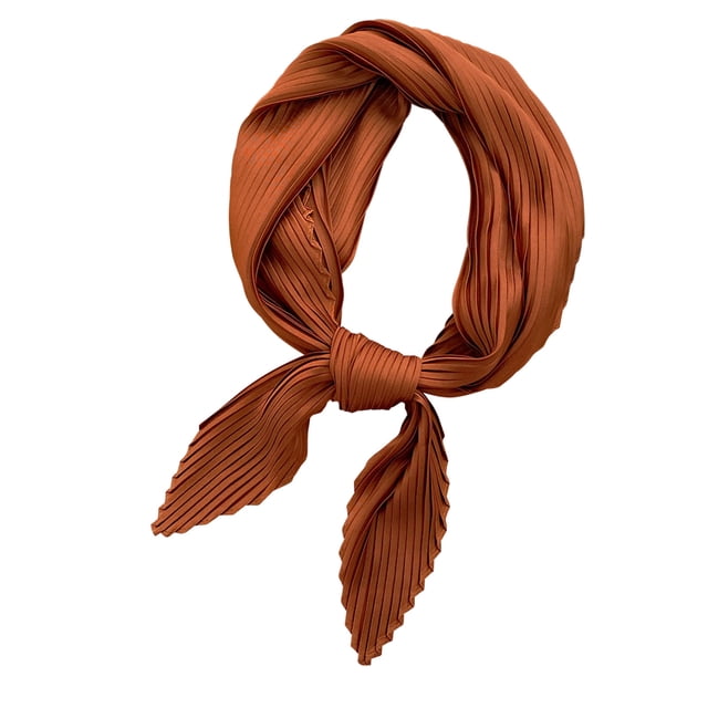 Bufandas plisadas de color sólido, bufanda pequeña para mujer, bufanda de seda lisa y ligera, bufanda de primavera, bufanda decorativa, bufanda para el cuello para mujer