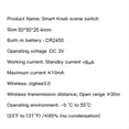 thumbnail image 2 of Tuya ZigBee Smart Knob Switch Wireless Scene Switch Button Controller Battery Powered Automation Scenario Smart Life App,1x Tuya ZigBee Smart Knob Switch,White, 2 of 8