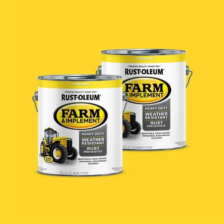 2 Pack, JD Yellow, Rust-Oleum Specialty Gloss Farm and Implement Paint-280175, 1 gal