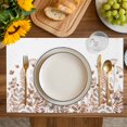 thumbnail image 4 of Spring Floral Placemats Set of 6, Watercolor Elegant Pastoral Flowers Placemats for Dining Table, Place Mats for Kitchen Tabletop, Waterproof Wipeable Dining Table Mats Set, 4 of 9