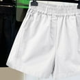 thumbnail image 3 of QUNYINEY Summer Shorts for Women High Waist Casual White Bermuda Shorts Loose Elastic Waist Wide Leg Cotton Shorts, 3 of 6