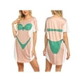 thumbnail image 5 of Women Funny Bikini Print Tops Dress, Casual Short Sleeve Mini Dresses, 3D Bikinis Set Pattern Loose Fit Shirt Skirts Beachwear Bikini Cover Up Sleepwear Nightwear, 5 of 6