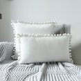 thumbnail image 1 of Pillowcases "set Of 2 Velvet Pillowcase With Pompoms Decorative Pillowcase", 1 of 4