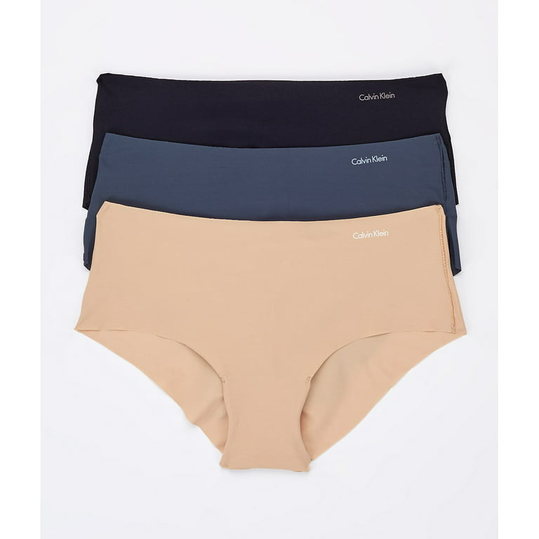 Calvin Klein SPEAKEASY/CARAMEL/BLACK Invisibles Hipster Panty, US XLarge 