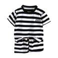 thumbnail image 3 of WOYY Little Boys Casual Striped Outfits Breathable Short Sleeved T Shirt Shorts Set, Sizes 6-7Y, 3 of 3