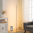 thumbnail image 1 of EDISHINE Modern LED Floor Lamps with Remote for Living Room, Dimmable, 49FT Remote Range, 57.5 inch Minimalist Standing Lighting for Bedroom, Office, Gold, 1 of 10