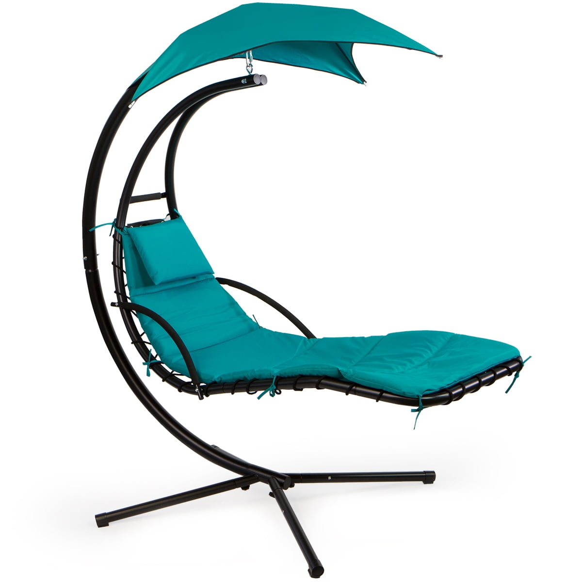 Barton Hanging Chaise Lounger Patio Chair Floating Canopy Swing