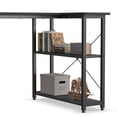 thumbnail image 3 of CubiCubi 55 x 28inch L Shaped Desk Small Computer Desk with Storage Shelves, Black, 3 of 10