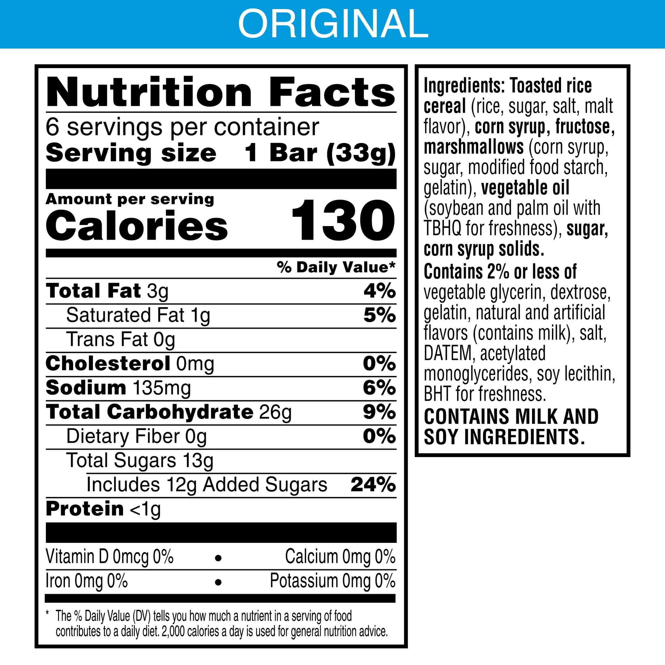 Rice Krispies Treats Homestyle Original Chewy Crispy Marshmallow Squares, Kids Snacks, 6.98 oz, 6 Count