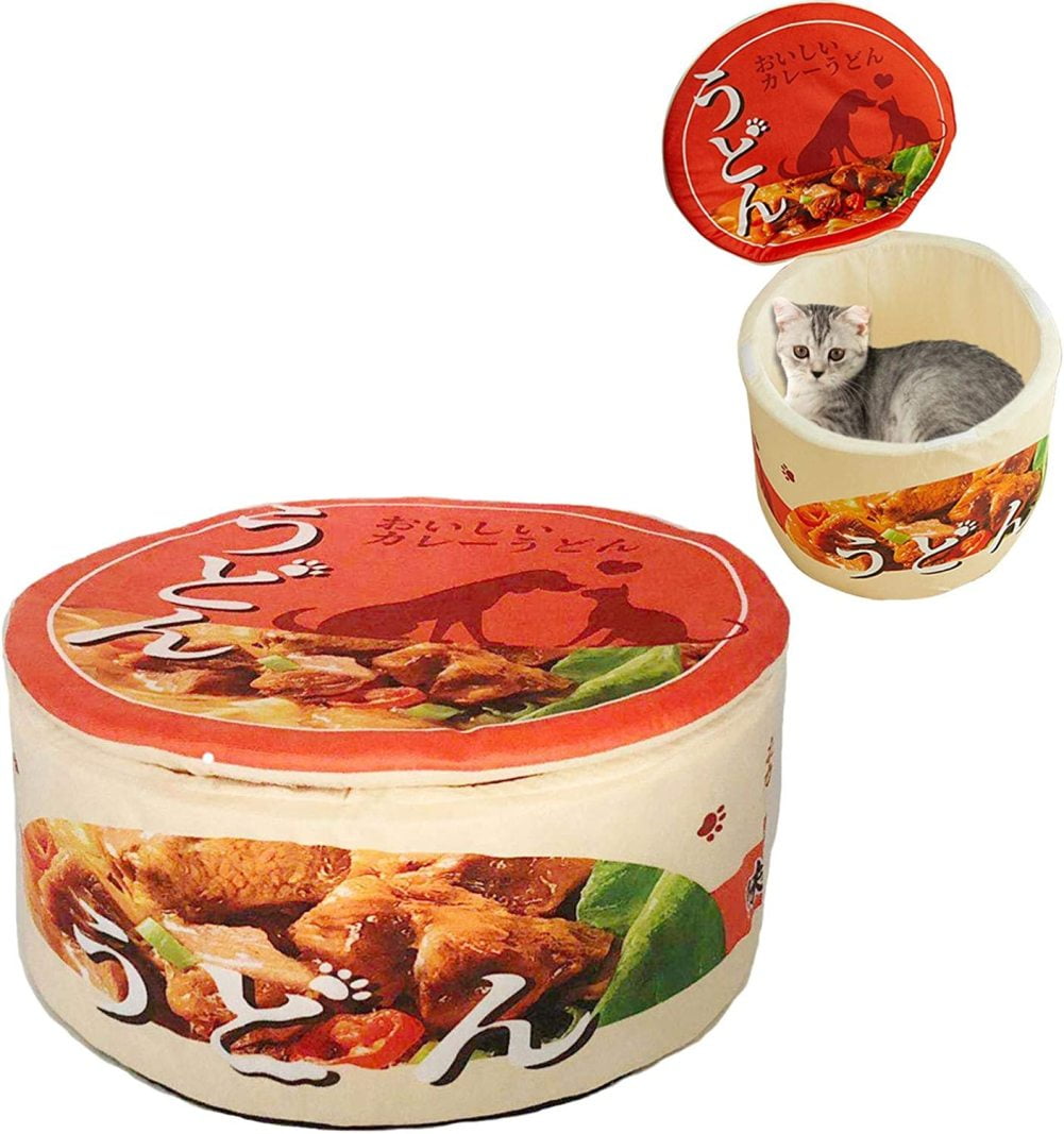 FULenQnu Instant Ramen Bowl Dog Beds Instant Noodle Dog Bed Cute Dog