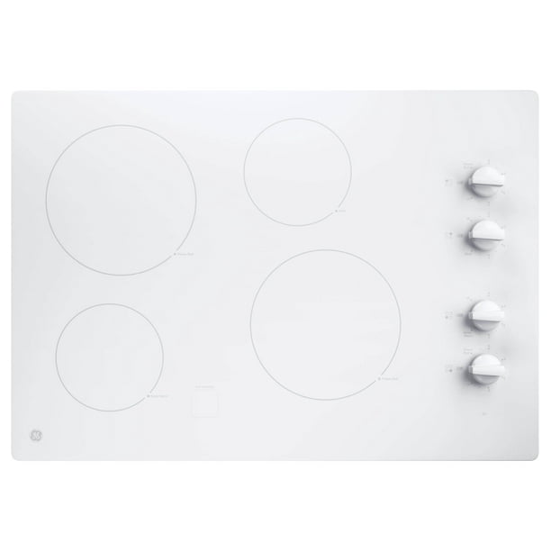 GE JP3030TJWW 30 inch White 4 Burner Electric Cooktop