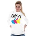 thumbnail image 4 of Retro NASA Worm Logo Space Shuttle Unisex Plus Size Long Sleeve Shirt Brisco Brands 2X, 4 of 5