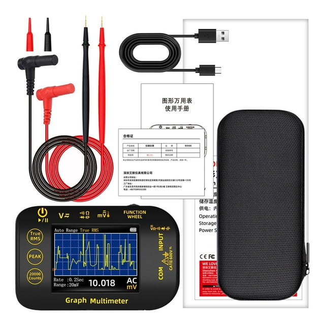 GUOOL Digital Multimeter with Case for Automotive Repair Engineers Troubleshooting Graphic Display