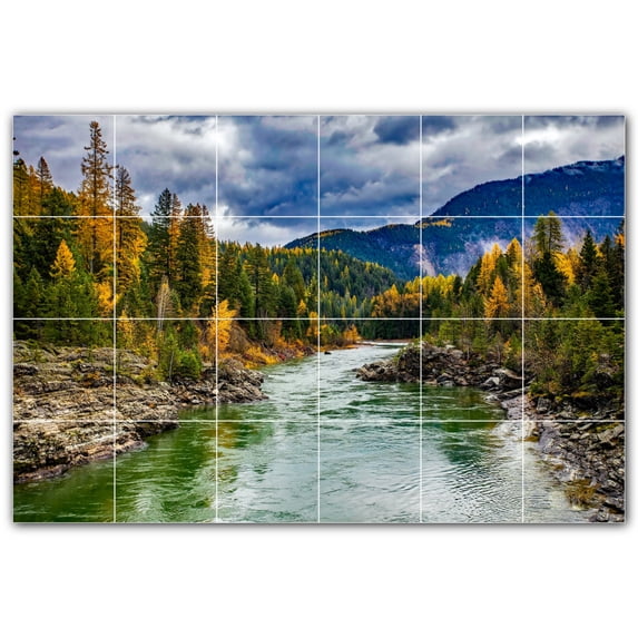 Picture-Tiles.com: Lighthouse Ceramic Tile Wall Mural WAL500837-64XL. 72"W x 48"H using (24) 12" x 12" Ceramic Tiles-Satin Finish