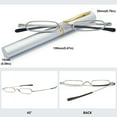 thumbnail image 3 of MAGIMODAC Lunettes de Lecture de Poche Compactes Hommes Femmes Lunettes en Métal avec Étui (Argent, +1.5), 3 of 5