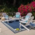thumbnail image 2 of GDF Studio Cartagena Outdoor Acacia Wood Folding Adirondack Chairs with Cushions, Set of 4, White and Gray, 2 of 9