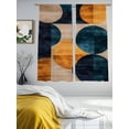 thumbnail image 3 of Turquoise Orange Geo Sheer Curtains 72 Inch Length 2 Panels Set, Circle Modern Artwork Voile Window Treatment Rod Pocket Curtains Sheers Drapes for Bedroom/Living Room/Kitchen 52"x72"x2, 3 of 7